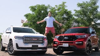 2020 GMC Acadia Denali vs 2020 Ford Explorer ST. I will take the ST. 3 Row SUV Comparison.