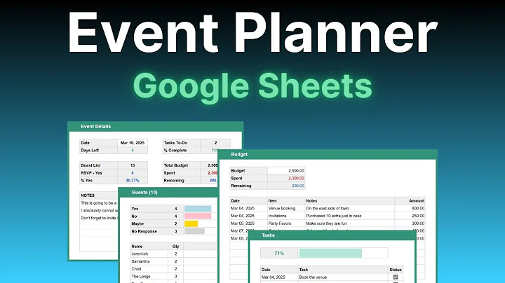 How to Make an All-In-One Event Planner in Google Sheets