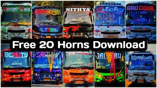 20 Horns For Indonesia Bus Simulator | Free Download | Part 1