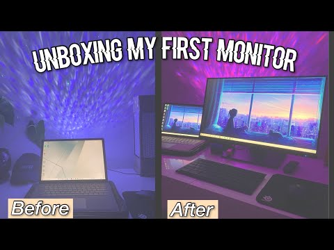 Unboxing my First Monitor + Setting It Up || Asus VA24DQLB ||