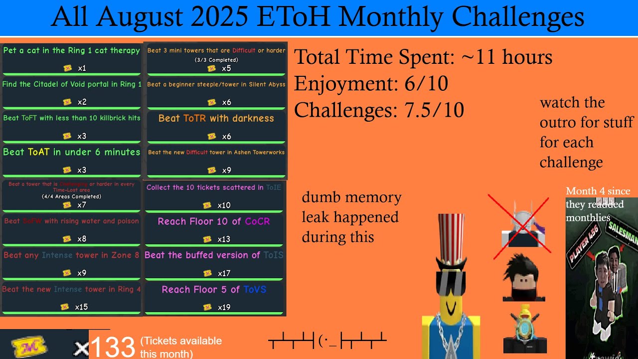 All August 2025 EToH Monthly Challenges [1080p 60FPS]