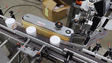 Round Tub labeling on EconoLine Wrap System