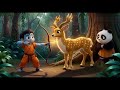 🌿 Sita & the Golden Deer | Lakshman Rekha Story with Panda 🐼🔥|🏹 Ramayan for Kids