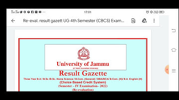 University of Jammu | UG 4th sem cbcs Revel Result out | check full Gazzate