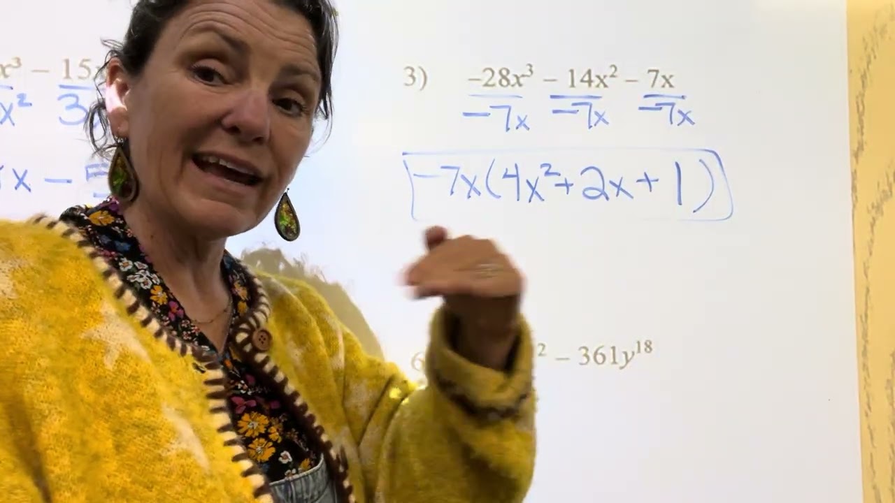 Part 1: Unit 5 Study Guide Review on factoring (questions 1, 2, 3) 