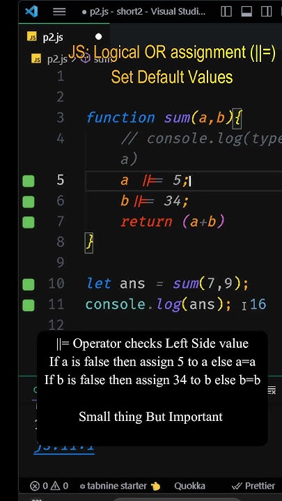 JavaScript : (||=)Logical OR assignment . Small thing But very ...