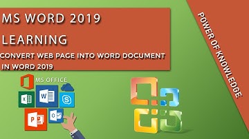 Convert Web Page (html) into Word Document In Word 2019 (Hindi)