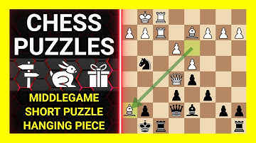 Chess Puzzles to Practice. Themes: Middlegame, Short puzzle, Hanging piece. Learn Chess