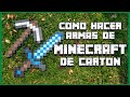 Cómo Hacer Armas de MINECRAFT de Cartón - DIY - Espada y Pico de Minecraft