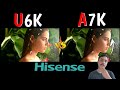 Hisense tv U6K vs A7K ¿cuál es mejor? tecnología ULED 4K