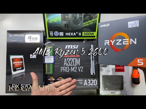 AMD Ryzen 5 2600 msi A320M PRO-M2 V2 Sapphire RX570 Armaggeddon Airstream S140 Gaming Build