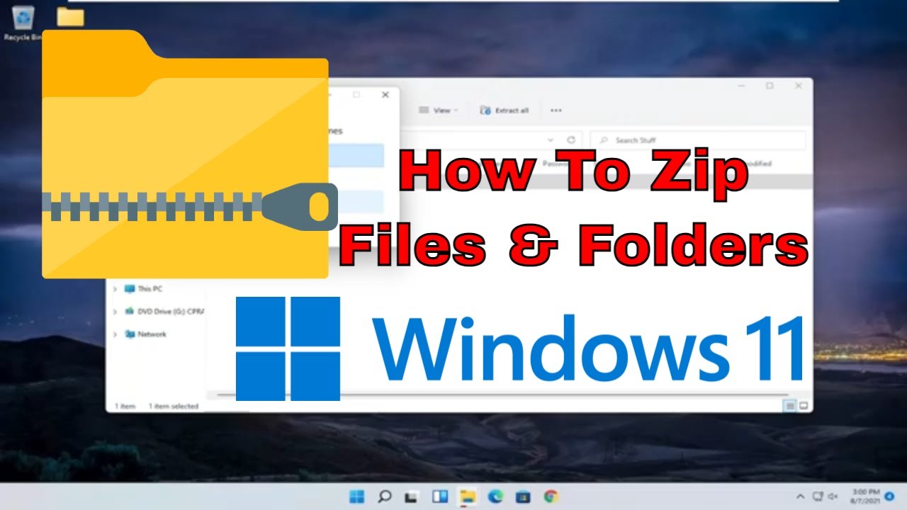 How To Zipunzip A File Or Folder In Windows 11 Tutorial Youtube