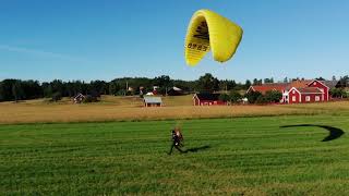 Paramotor start 0 Wind. Nice film from drone. Vimmerby