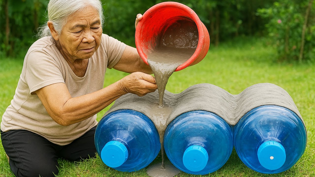 потрясающие идеи с пластиковыми бутылками и цементом / идеи поделок из пластиковых бутылок для са...