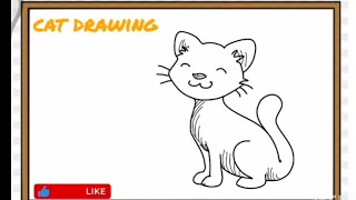how to draw cat / easy cat Drawing #drawing #kuchsikho#animals