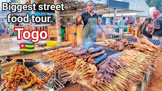 Biggest African street food tour lomé Togo. Foire de adjafi Agoe Show.