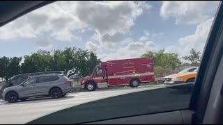 City of Miami Fire Rescue Medic 9 Responding In Heavy Traffic Horn + Wail ! screenshot 2