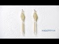 【ビーズステッチ】竹ビーズで編むひし形フリンジピアス☆作り方　ブリックステッチ　How to make Rhombus earrings with bugle beads. Brick stitch