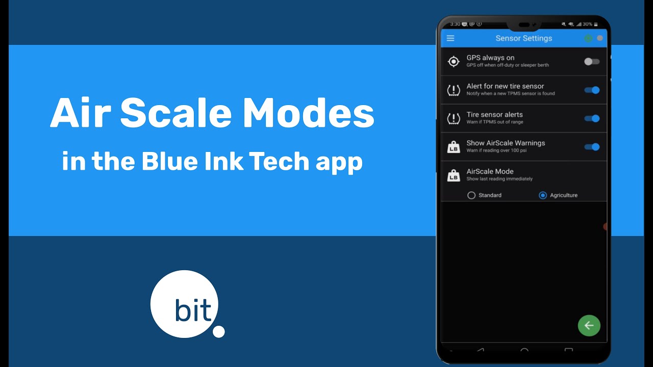 Air Scale Modes for Loading Weights in the BIT App