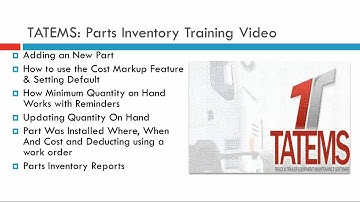 Fleet Maintenance Software TATEMS Parts Inventory Help