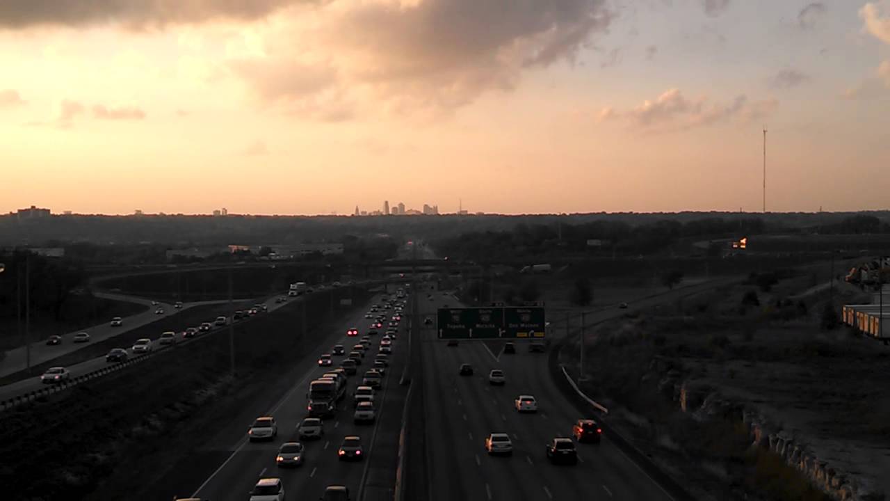 Downtown Kansas City and rush hour traffic on I70 YouTube