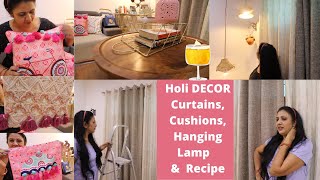नए परदे, कुशन्स  और बहुत कुछ  ,होली का डेकॉर और रेसिपी  ||  New Curtains & Cushions || Holi Recipe screenshot 3