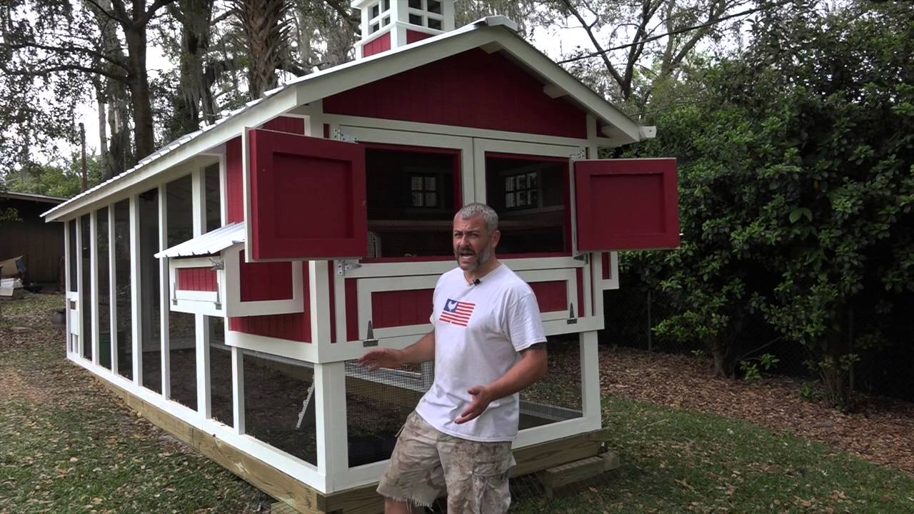 Hen House Screen Doors on Chicken Coop - YouTube