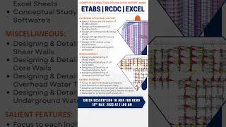 A new batch of live training programs on ETABS RCDC EXCEL Complete RCC Structure Design