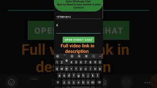 how to send whatsapp messages without saving number in contacts whatsapp whatsappstatus