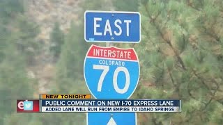 Public comment on new I-70 express lane