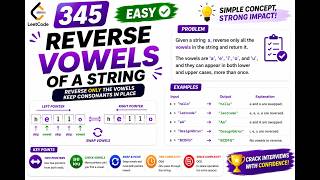 LeetCode 345 | Reverse Vowels of a String | Two Pointers | Easy | C++ Interview Solution
