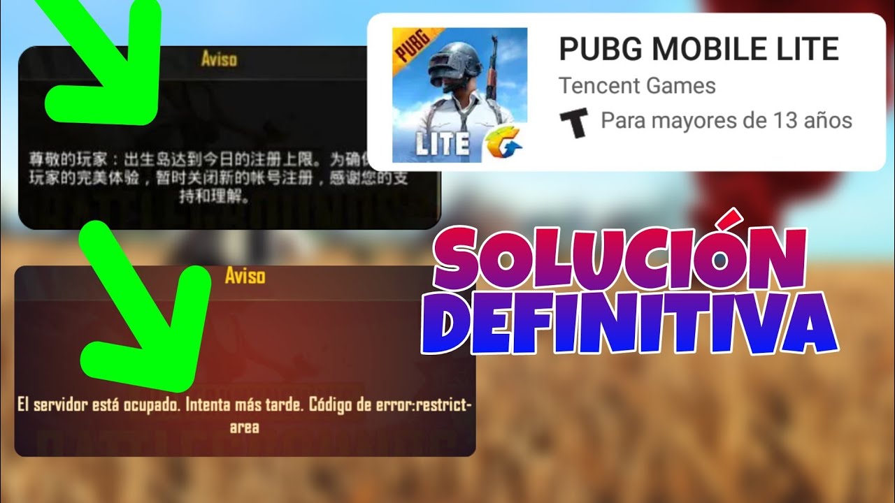 Pubg Mobile Lite Solucion Error De Servidor Servidores Llenos - pubgmobilelite solucionpubglite