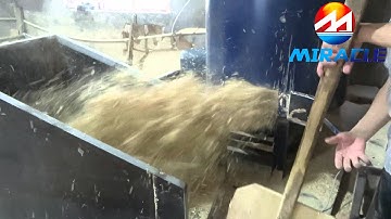 Wood sawdust glue mixing machine video from wood pallet block line-- Miracle Machinery