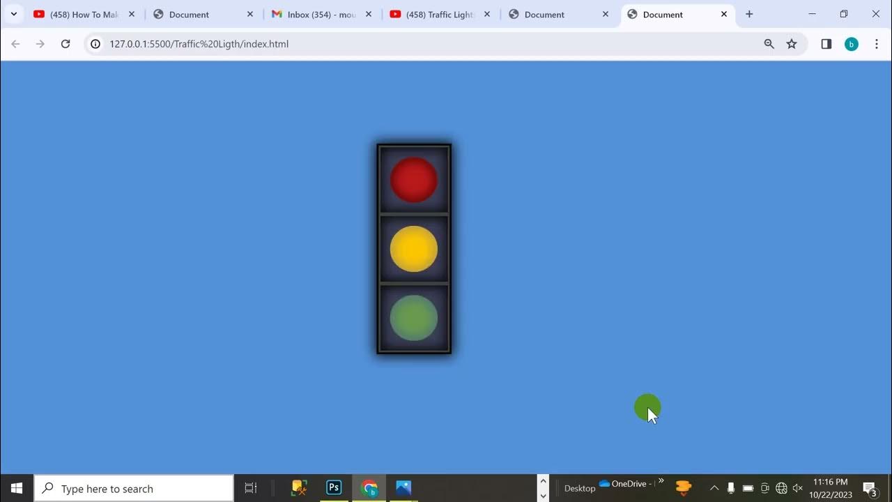 Traffic light in html, css and javascript - YouTube