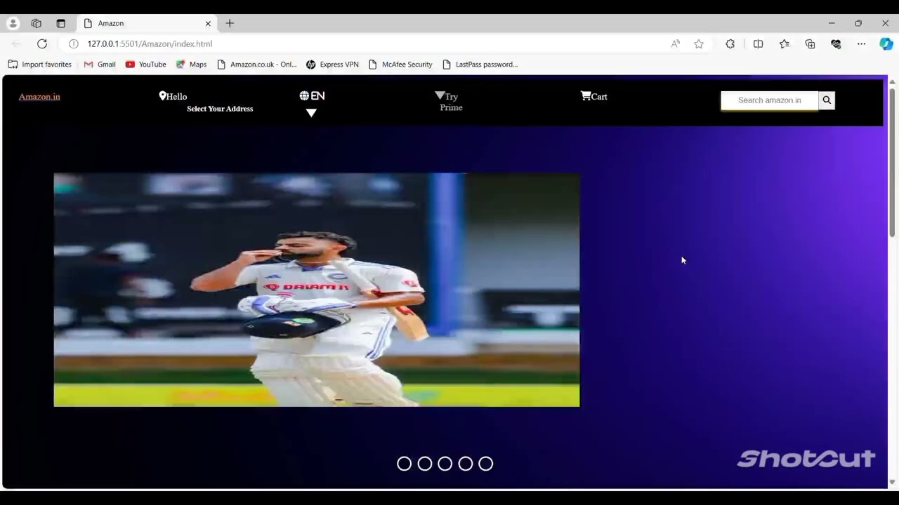 Simple Front-Page Of Amazon 😎 Using HTML, CSS & Javascript 🥶|| Day2 #challenge