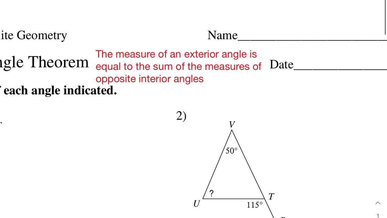 Exterior Angle Theorem Triangles YouTube Exterior Angle Theorem Triangles YouTube
