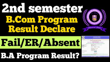 Sol 2nd Semester B.com Program Result Finally Declare || B.A Program Result?? || Fail/ER/Absent
