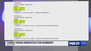 3 juveniles arrested for armed robbery in Indy