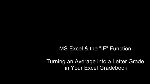MS Excel, the "IF" Function, & Letter Grades