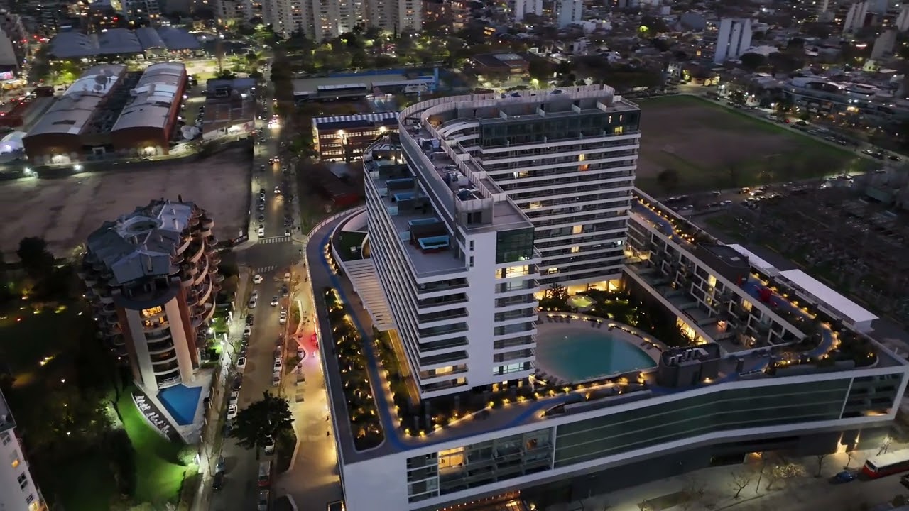 Night Flight Around Buenos Aires: Aerial Views of the City's Architecture｜DJI｜Aleph｜Crecimiento｜