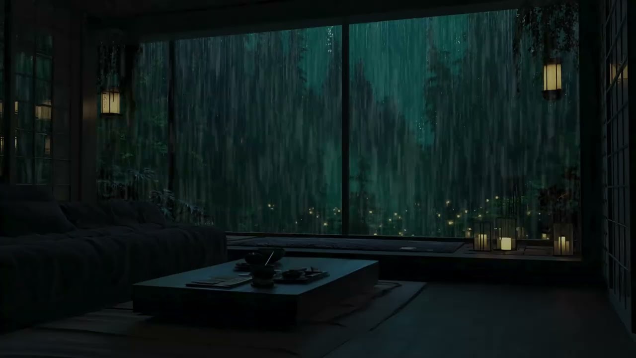 3 Hours of Pure Rain Sounds: Deep Sleep in a Cozy Dark Room, Rainy Window Ambience, No Music
