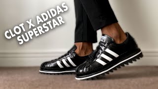 CLOT x ADIDAS SUPERSTAR 'BLACK WHITE' UNBOXING/REVIEW/ONFEET