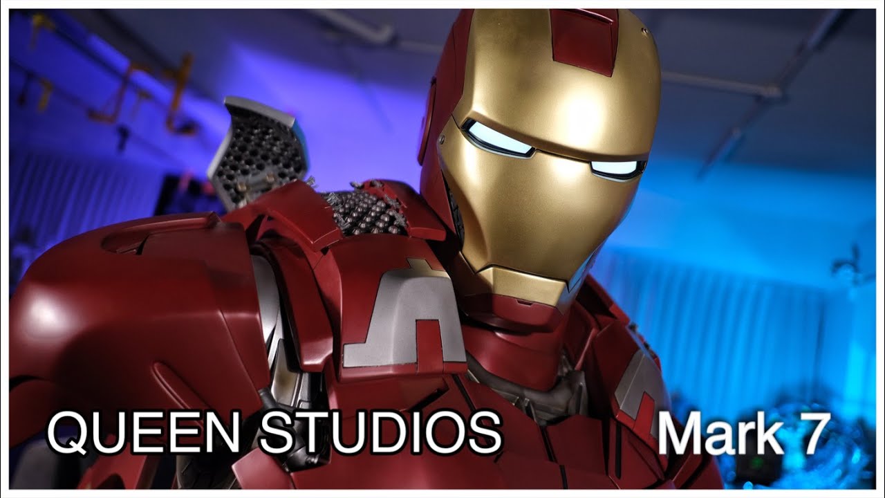 「敗家叫煉 不專業開箱」QUEEN STUDIOS 鋼鐵人 Mark 7 1:1胸像 - YouTube