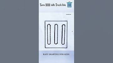 How to draw a Trash Bin🗑️ in 6 steps #easydrawingideas #drawingforkids #doodle #dumdeedum #shorts