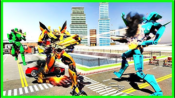 Police Helicopter Robot Car Transform Robot Games - Robot Shooting Games | Best Android Gameplay