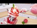 Fresh miniature watermelon milk tea tutorial  asmr cooking mini food