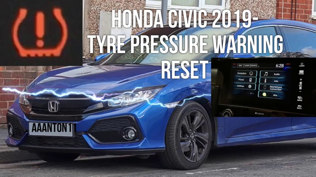 Honda Civic 2019- Tyre Deflation Warning System Reset, (TPWS, Tire