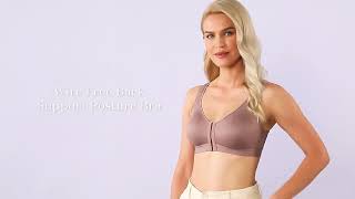 Delimira Women's Full Coverage Wire Free Back Support Posture Front Closure Bra Plus Size