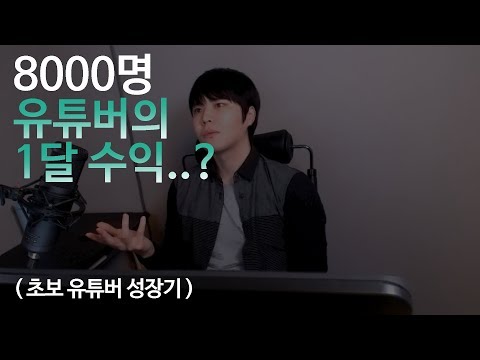 8000명 유튜버 수입? (취미 유튜버, 깔끔한 수익 공개)
