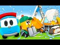 Car cartoons for kids & Leo the Truck full episodes - Cars and Trucks at the car wash for kids